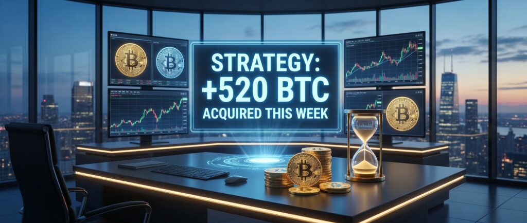 Strategy купила 520 BTC за неделю