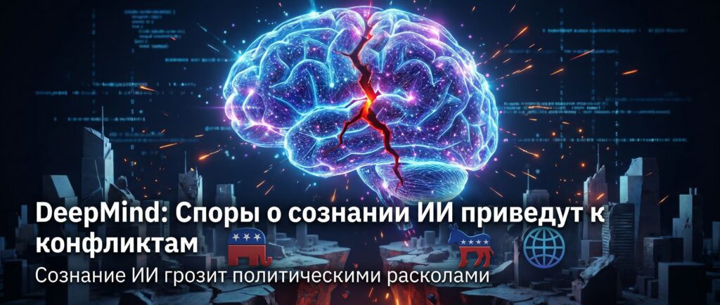 Вот несколько вариантов кратких заголовков для этой новости на русском языке:

1.  DeepMind: Споры о сознании ИИ приведут к конфликтам
2.  Исследование: Сознание ИИ грозит политическими расколами
3.  DeepMind предупредила о «войнах» из-за сознания ИИ
4.  Сознание ИИ: Новый источник политических конфликтов