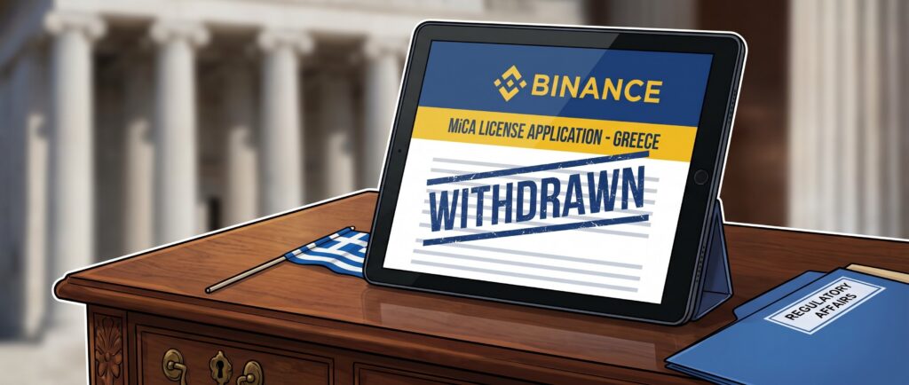 Binance отозвала заявку на лицензию MiCA в Греции
