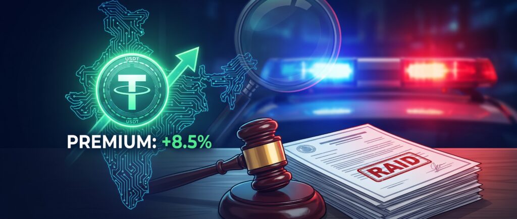 Премия USDT в Индии взлетела до 8,5% на фоне рейдов властей