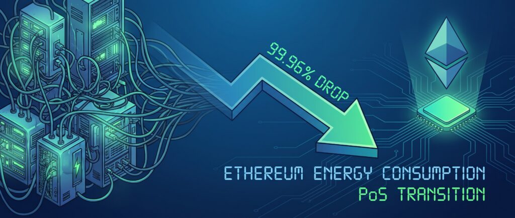 Энергопотребление Ethereum рухнуло на 99,96% после перехода на PoS