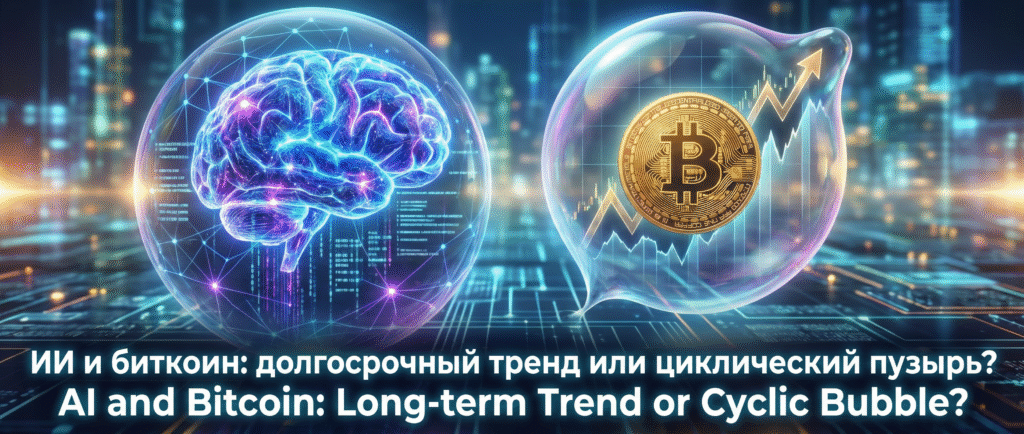 Вот краткий заголовок для этой новости на русском языке:

ИИ и биткоин: долгосрочный тренд или циклический пузырь?