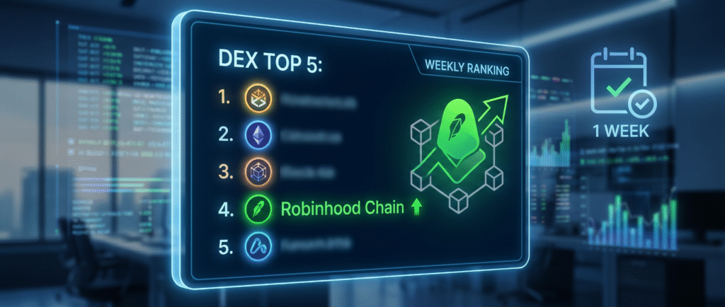 Robinhood Chain вошла в топ-5 DEX за неделю после запуска