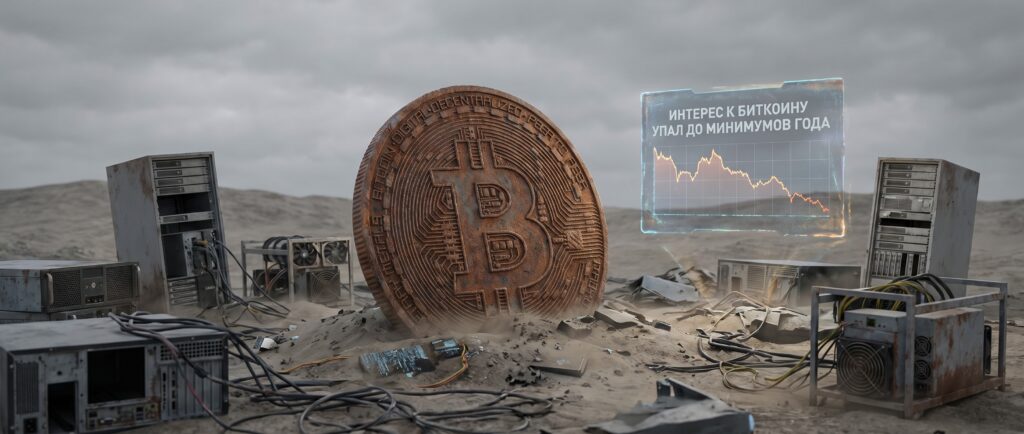 Интерес к биткоину упал до минимумов года