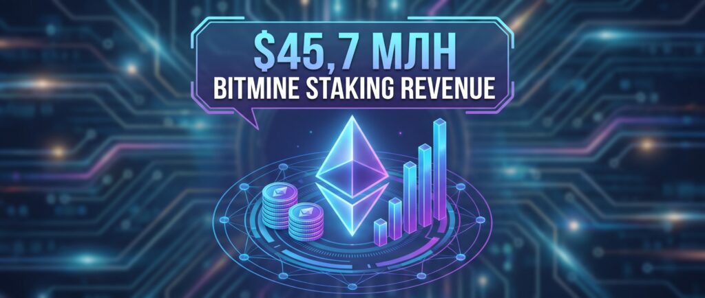 Bitmine получила $45,7 млн от стейкинга Ethereum