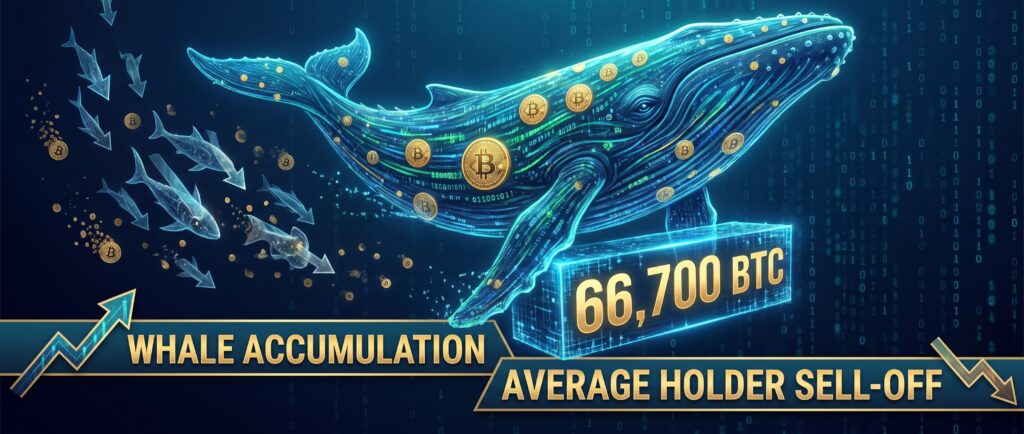 Киты накопили 66 700 BTC, средние держатели продают