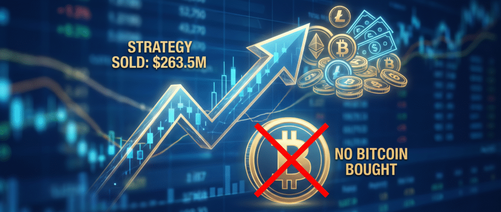 Вот краткий заголовок для новости на русском языке:

Strategy продала акции на $263,5 млн, не купив ни одного биткоина