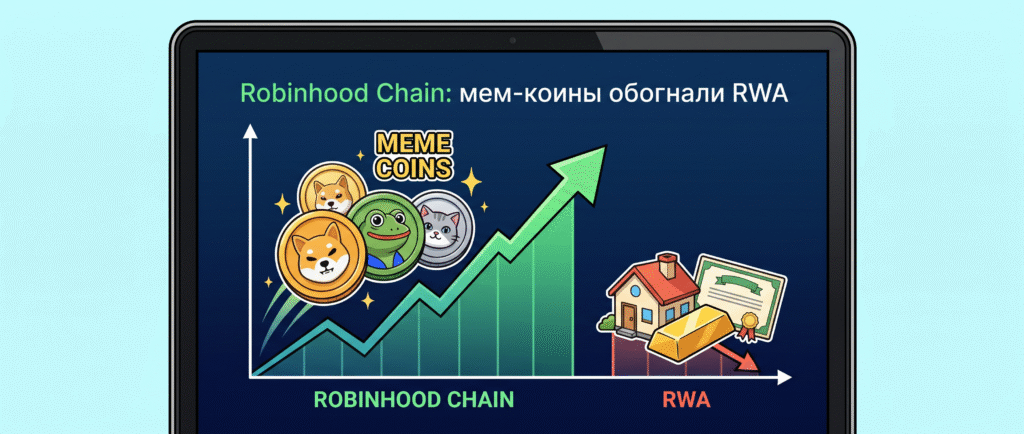 Robinhood Chain: мем-коины обогнали RWA