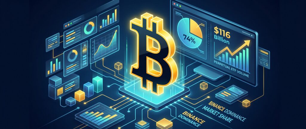 Вот несколько кратких заголовков для этой новости на русском языке:

1. Binance захватила 74% рынка бессрочных ETF
2. Рекордный рост: объем ETF-перпов превысил $116 млрд
3. Binance доминирует в торговле бессрочными контрактами на ETF