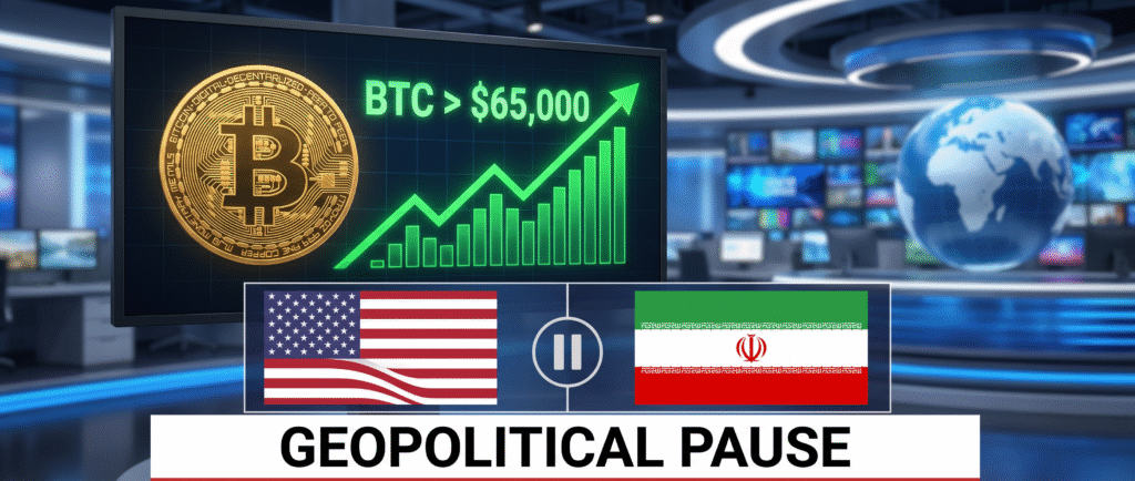Биткоин вернулся выше $65 000 на фоне паузы в конфликте США и Ирана
