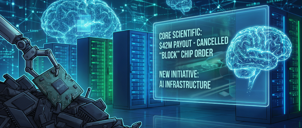 Core Scientific выплатила $42 млн за отказ от чипов Block и уходит в ИИ
