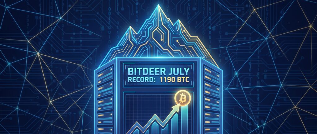 Bitdeer установила рекорд по добыче биткоина в июле — 1190 BTC