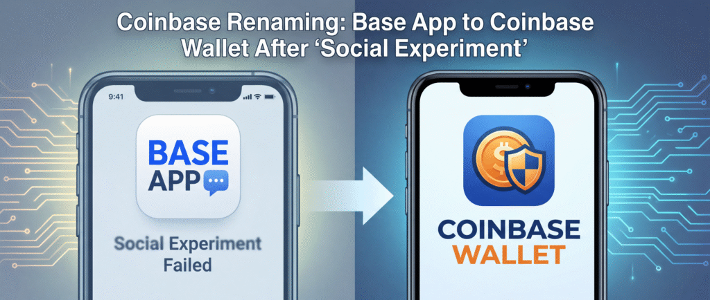 Coinbase переименовала Base App в Coinbase Wallet после неудачного социального эксперимента